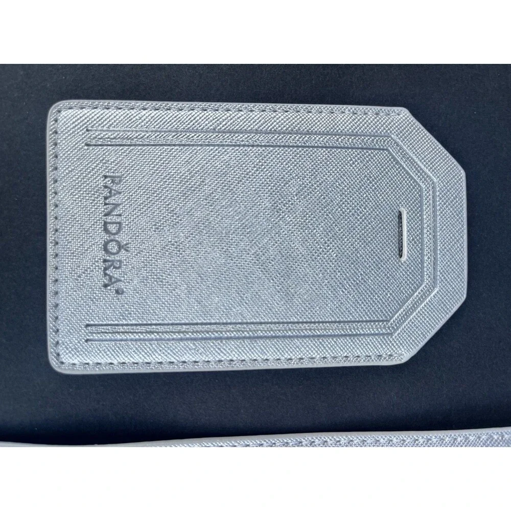 Rare PANDORA Caribbean Exclusive PARADISE silver luggage travel tag Palm TreeNIB